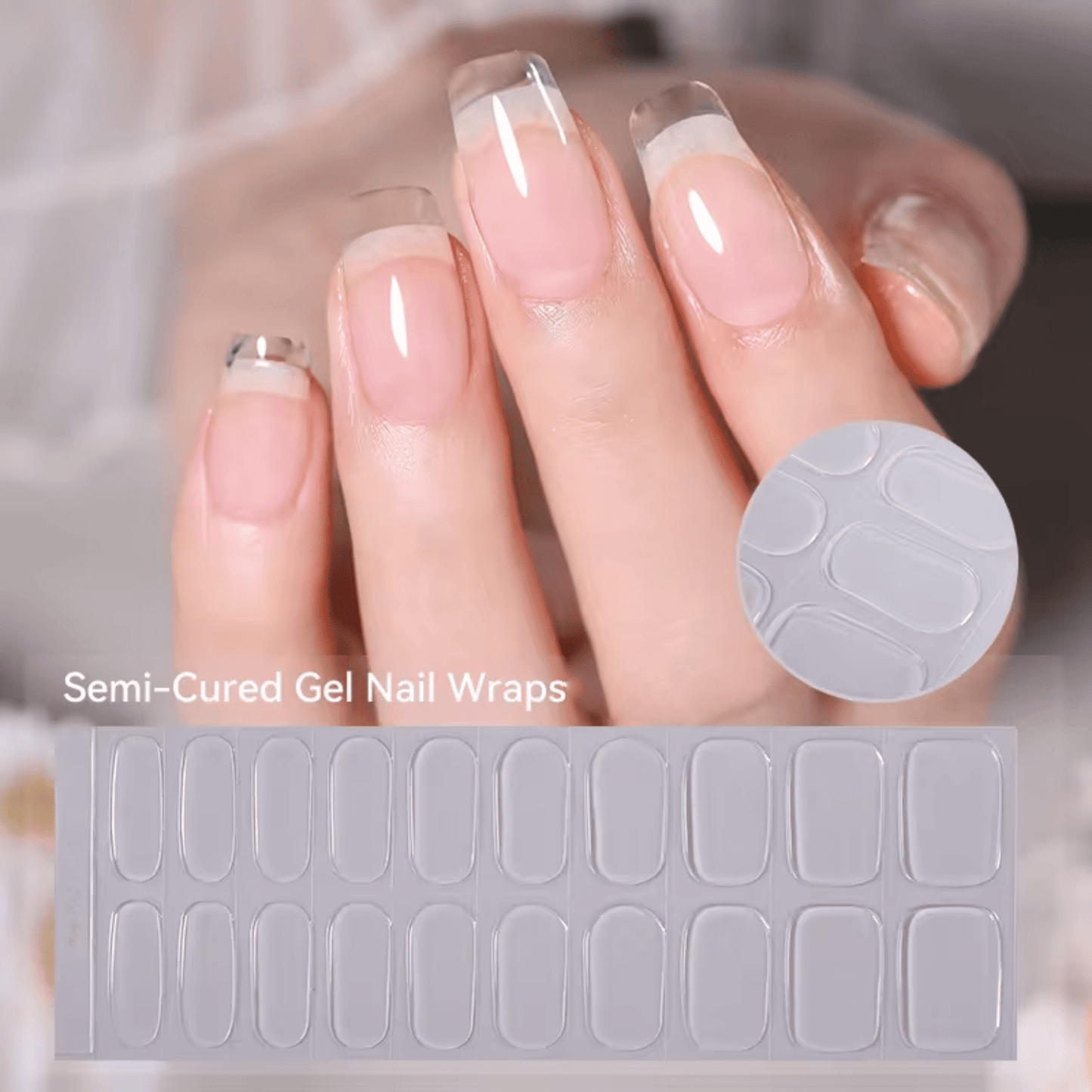 Semi Cured Gel Nail Stickers - 36 gerðir