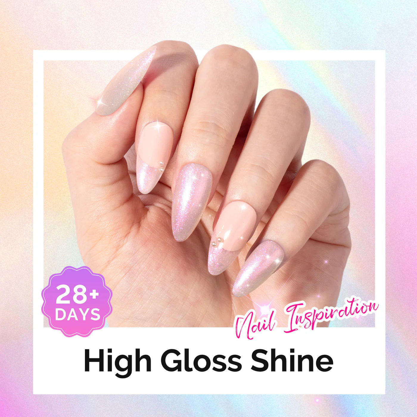 G2606 Pink Aurora Shimmer - TPO-Free Thick Gel Nail Polish