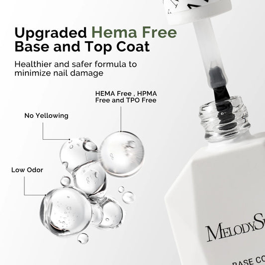 Top Coat & Base Coat - Hema-Free Gel Nail Polish 0.5 fl oz/15ml