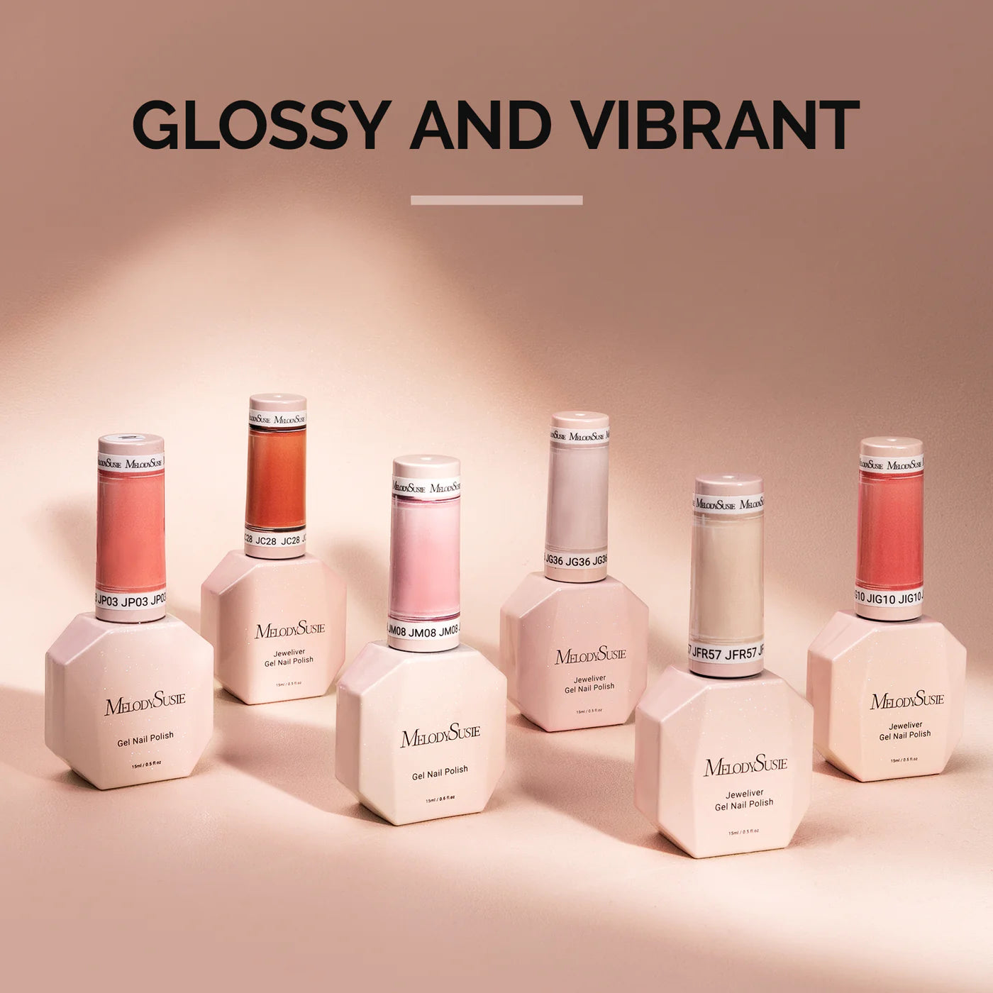 6 Colors Jeweliver Jelly TPO-Free Gel Nail Polish Set 0.5 fl oz/15ml - Nude