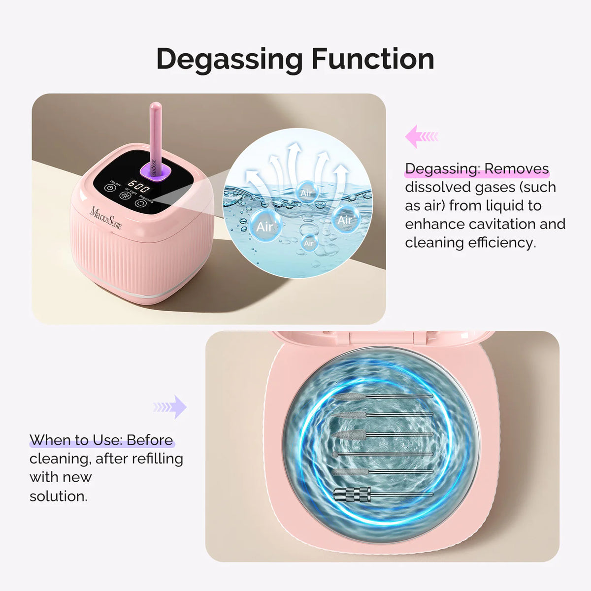 2 in 1 Ultrasonic Cleaner for Manicure and Sanitizing