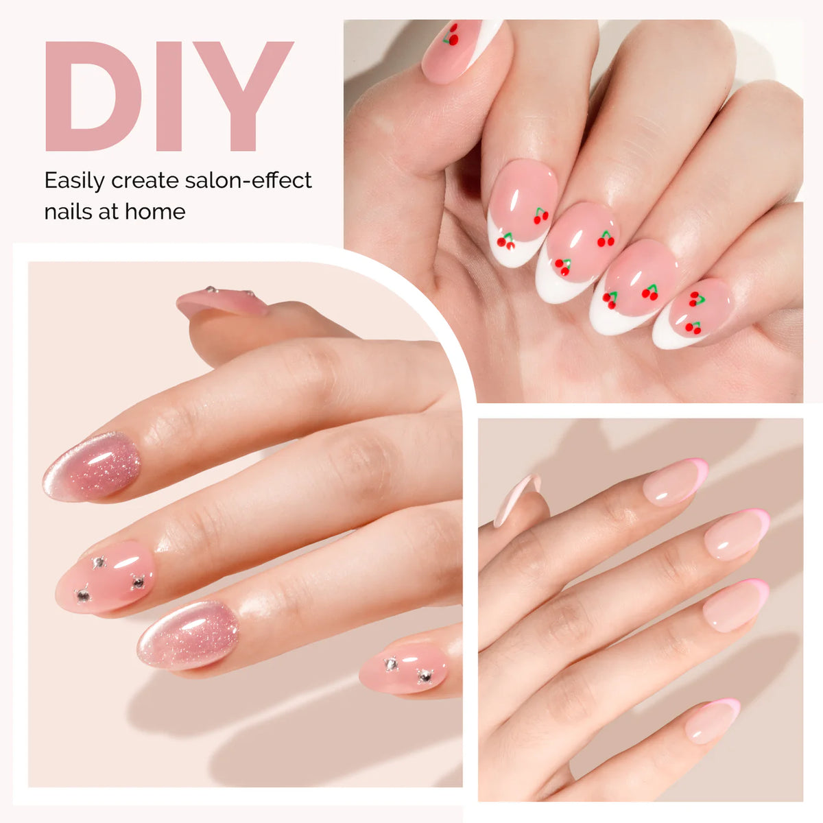 300Pcs Acrylic Nail Tips - Half Matte Clear Full Cover and Nail glue set - Almond