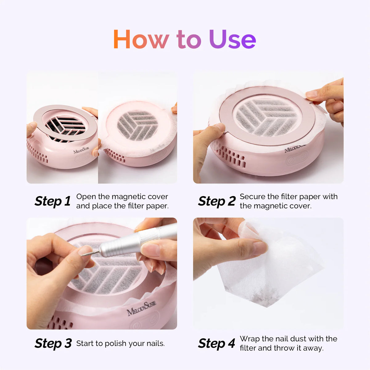 120Pcs Nail Dust Collector Filter Papers