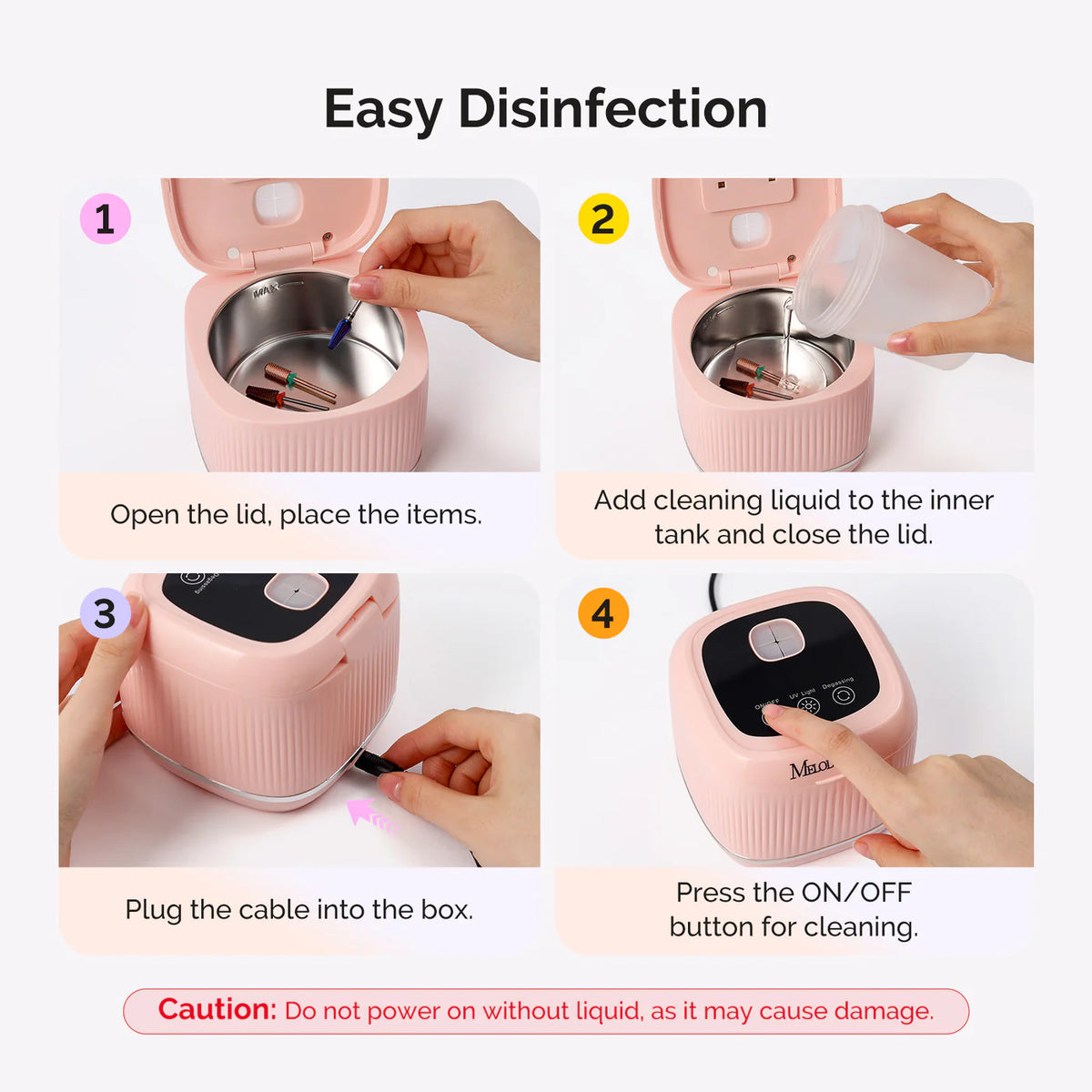 2 in 1 Ultrasonic Cleaner for Manicure and Sanitizing