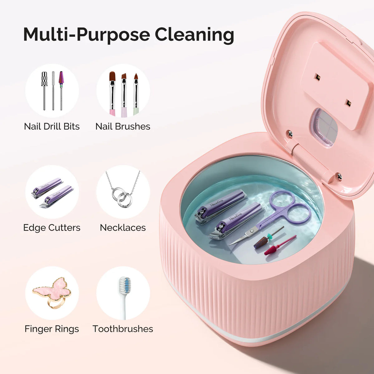 2 in 1 Ultrasonic Cleaner for Manicure and Sanitizing