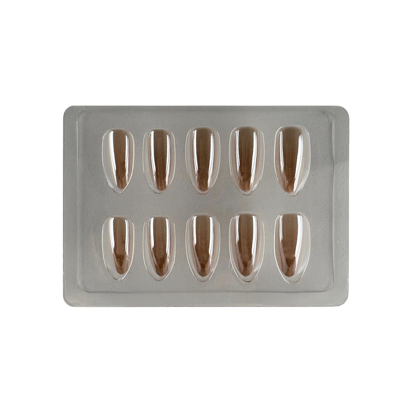 Press On neglur - Light Brown Cat Eye