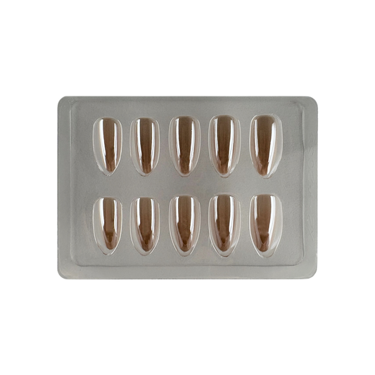 Press On neglur - Light Brown Cat Eye