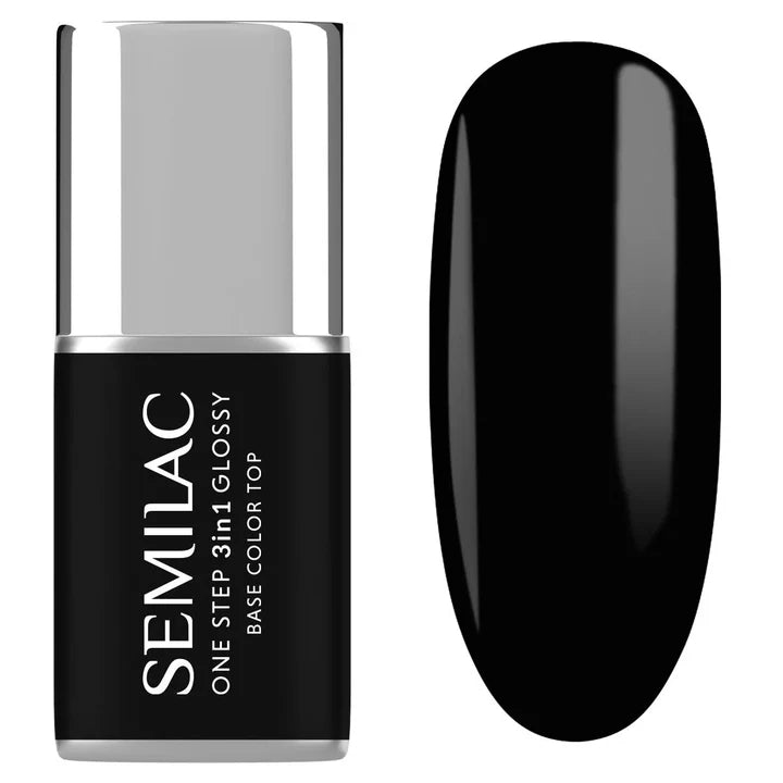 S190 The Black - Semilac STEP ONE Hybrid 3IN1 Gel / Hybrid Nail Polish