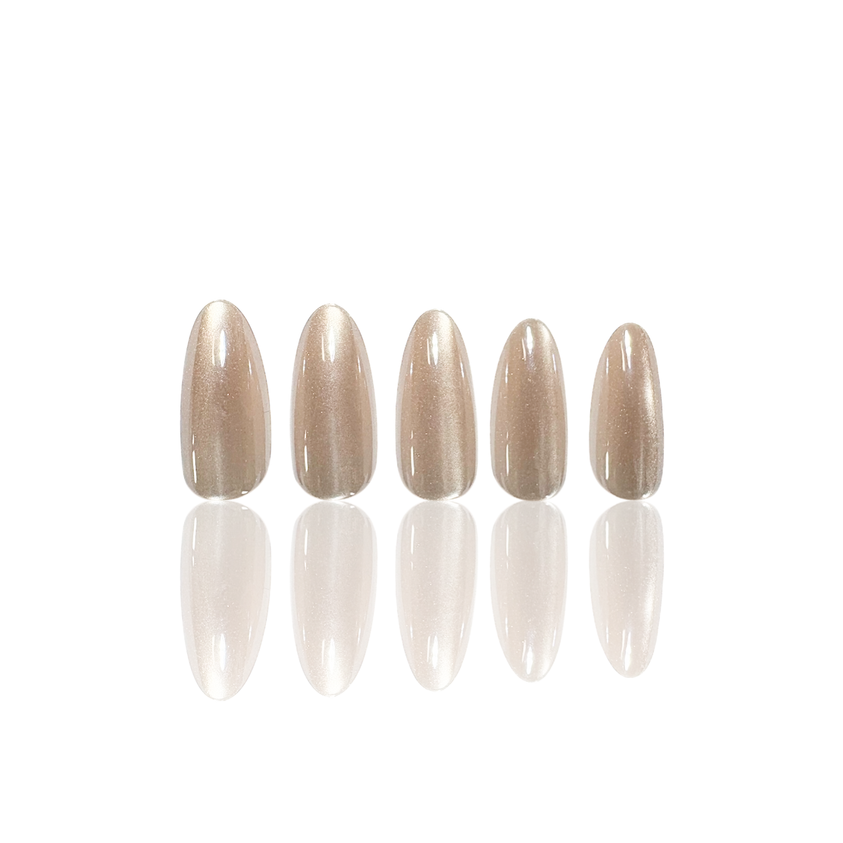 Press On neglur - Light Brown Cat Eye