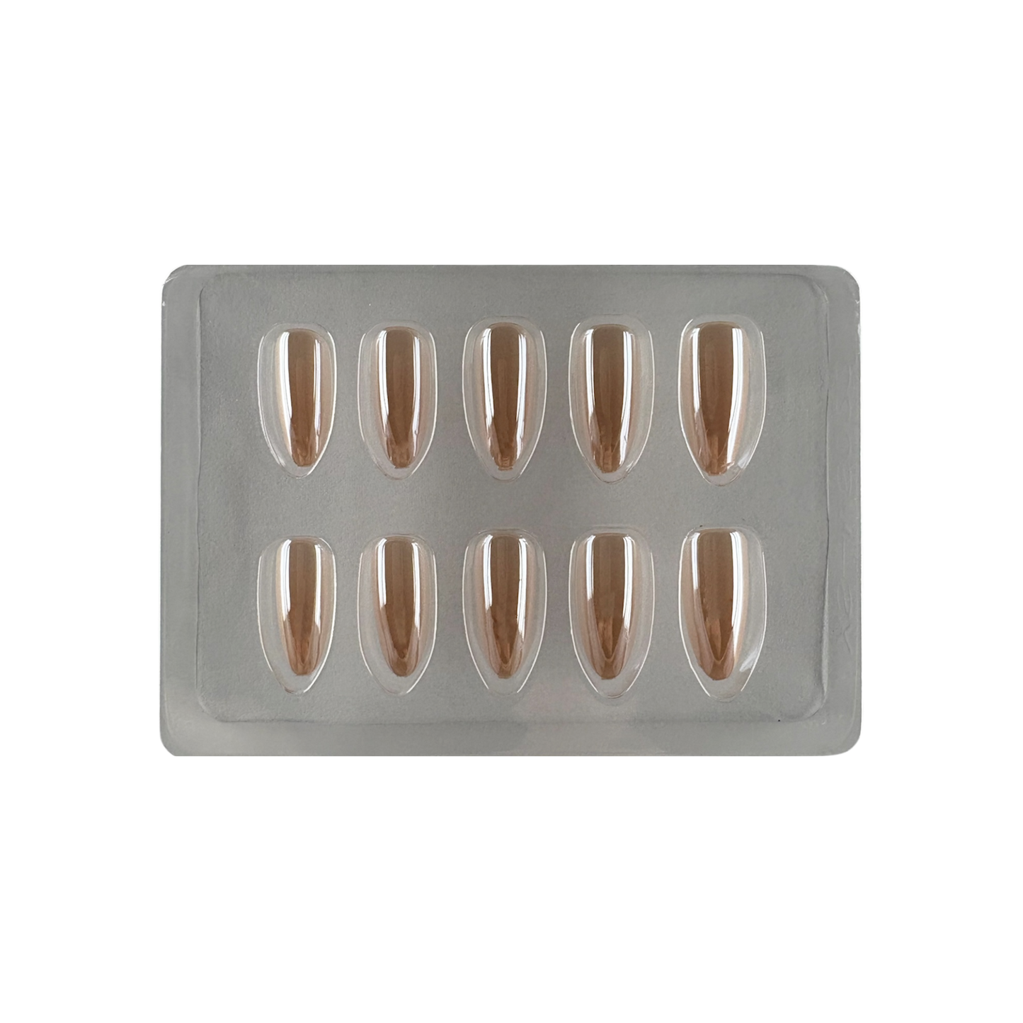 Press On neglur - Nude Chrome