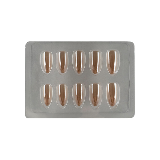 Press On neglur - Nude Chrome