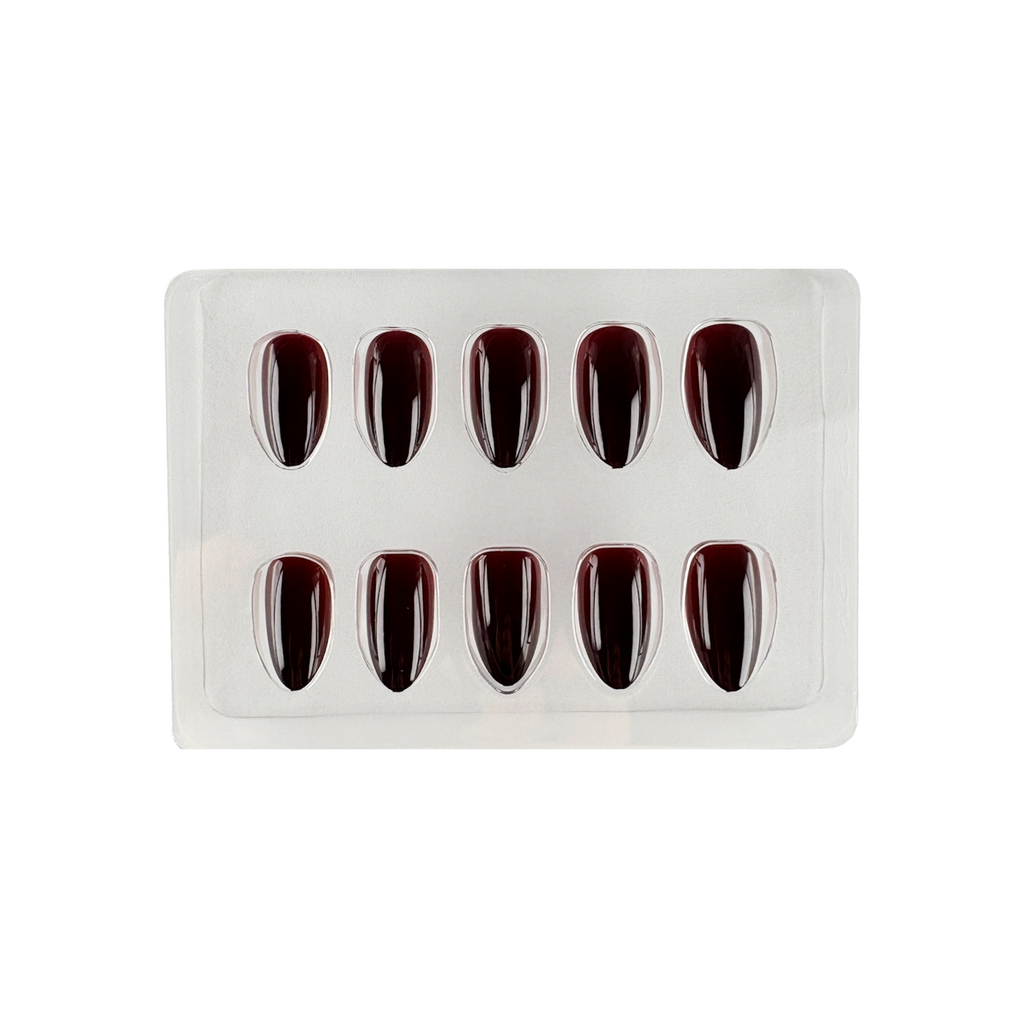 Press On neglur - Vínrauðar