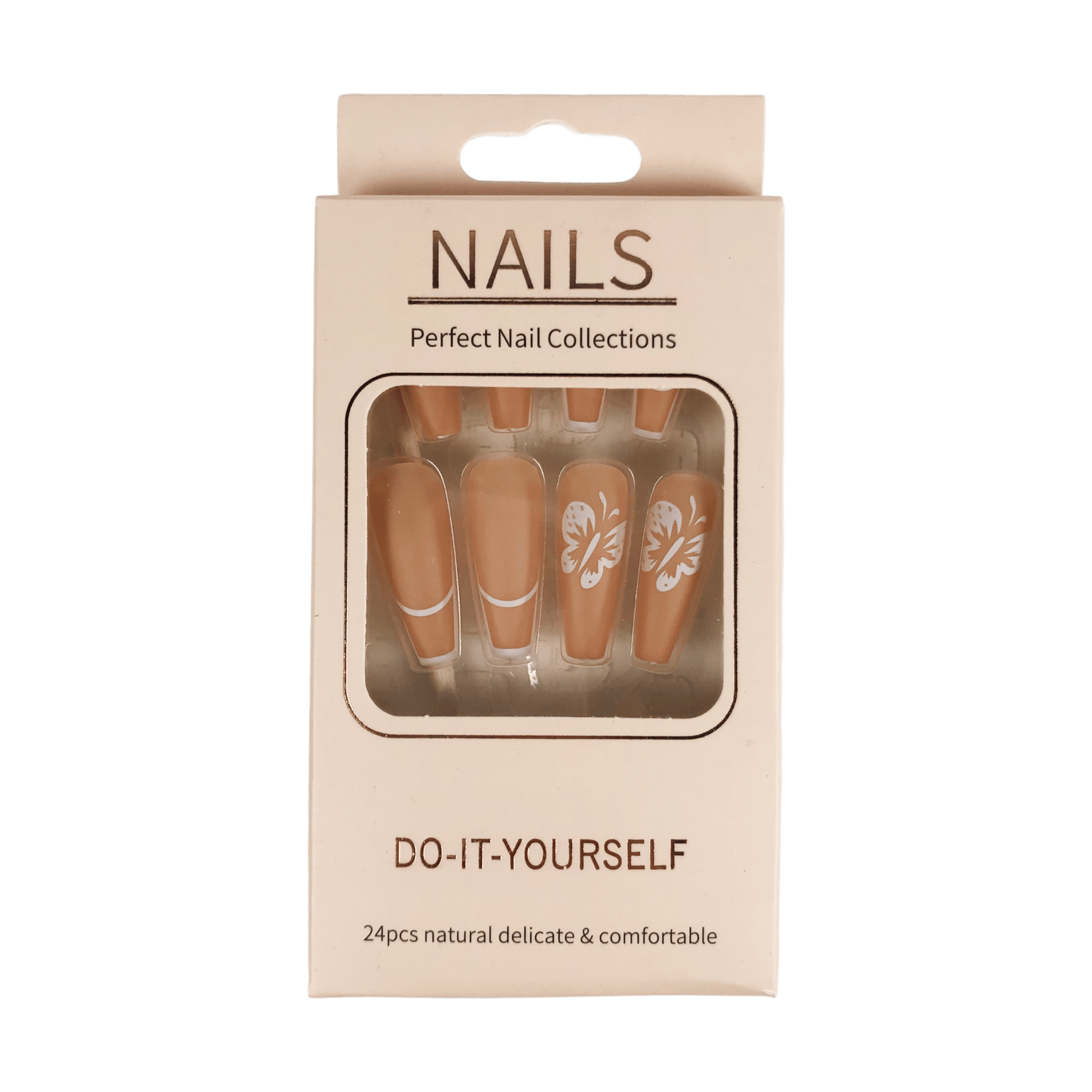 PressOn gervineglur hvítum blómaskreytingum