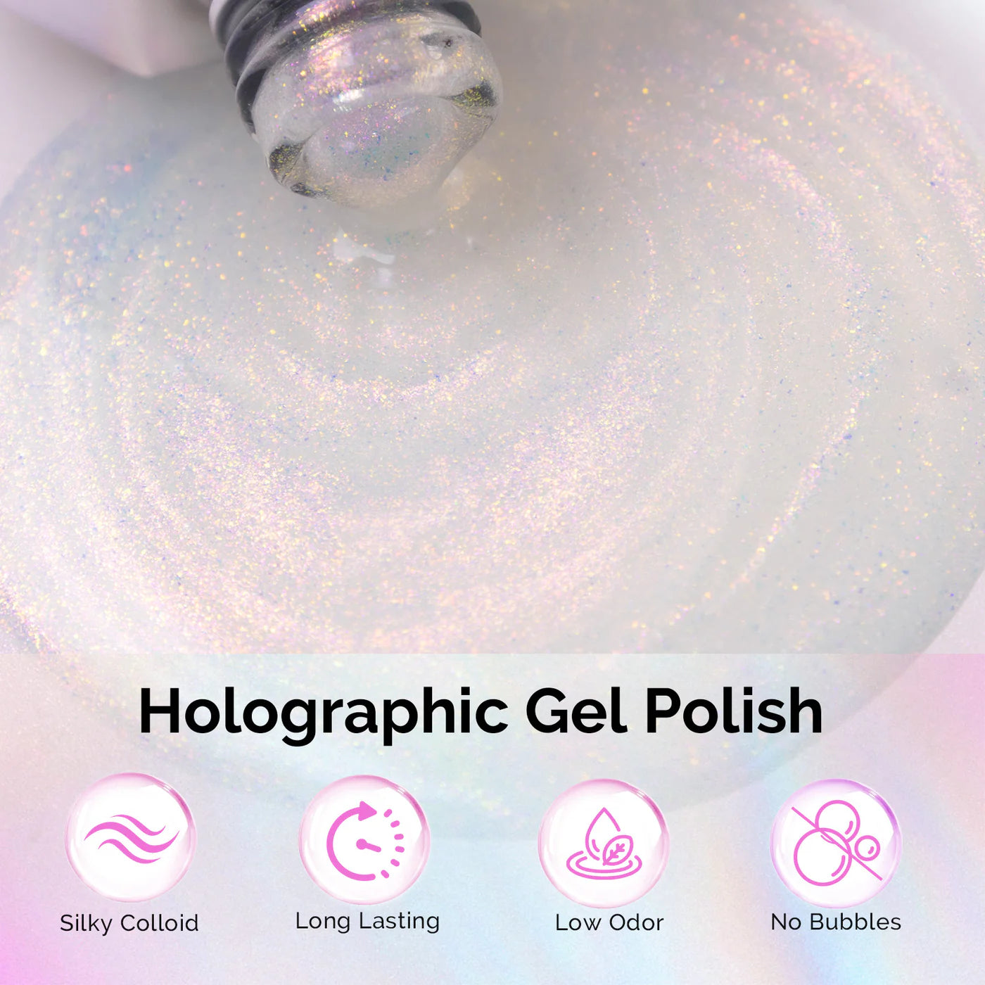 G2608 Shimmer Aurora Yellow Pink - TPO-Free Thick Gel Nail Polish