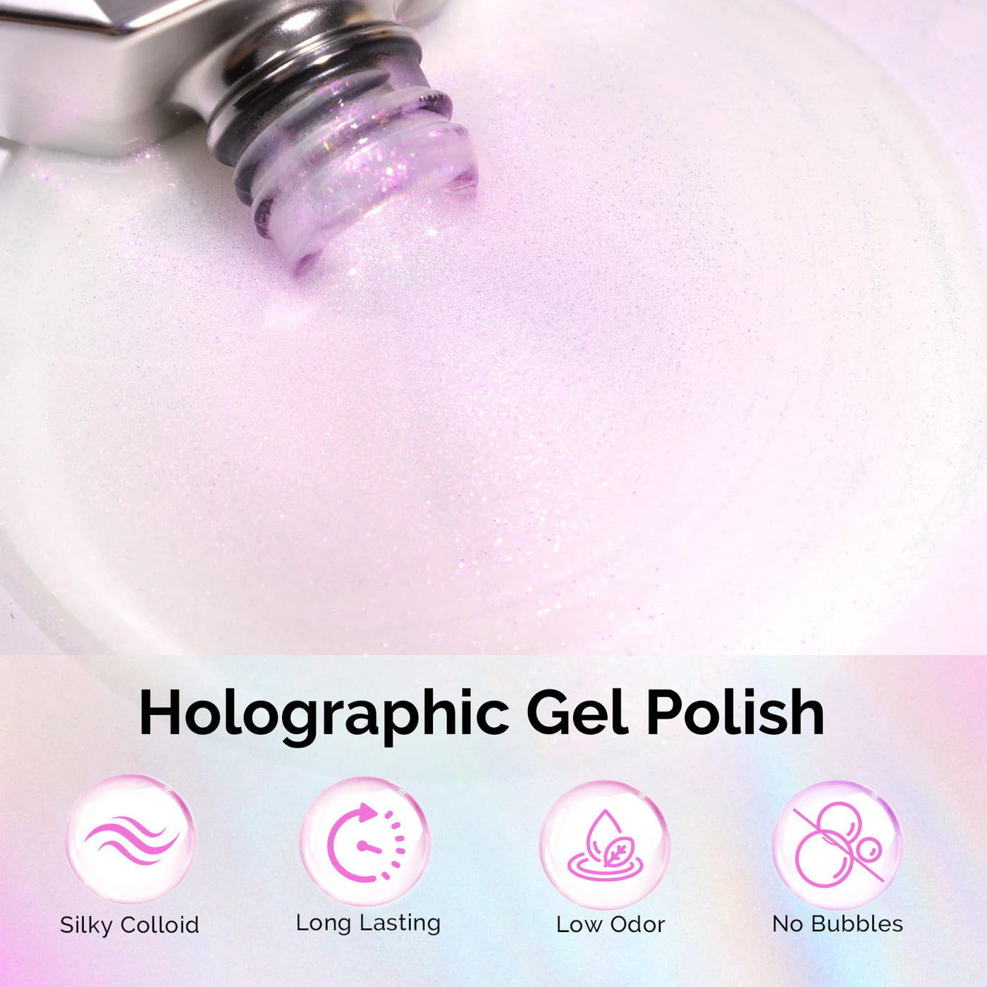 G2606 Pink Aurora Shimmer - TPO-Free Thick Gel Nail Polish