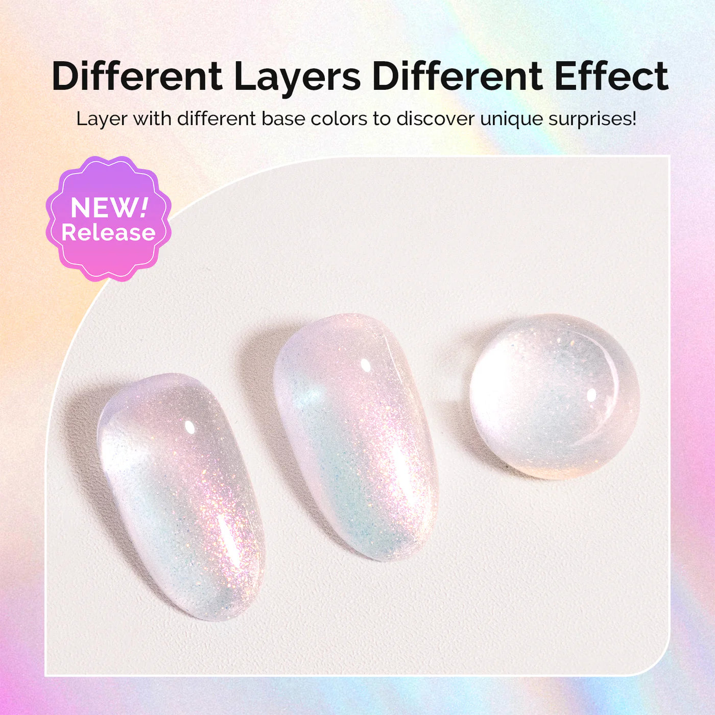 G2608 Shimmer Aurora Yellow Pink - TPO-Free Thick Gel Nail Polish
