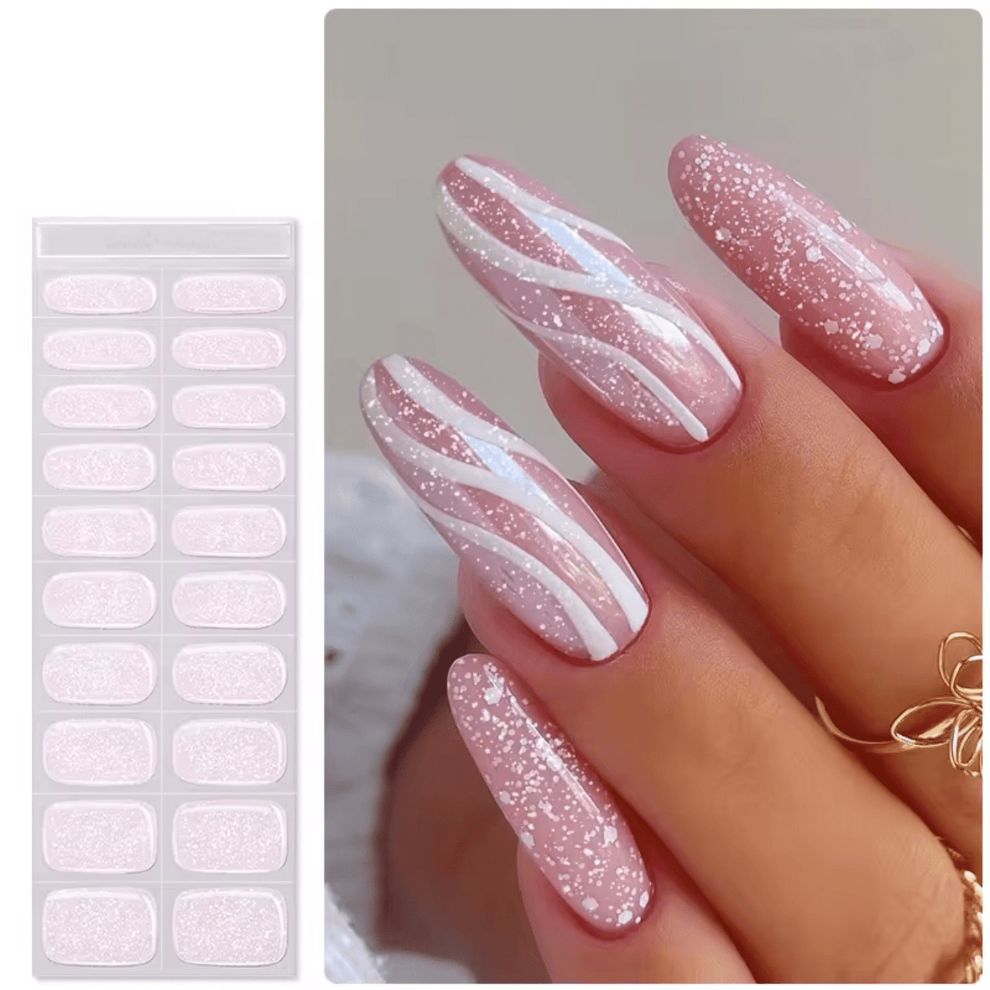 Semi Cured Gel Nail Stickers - 36 gerðir