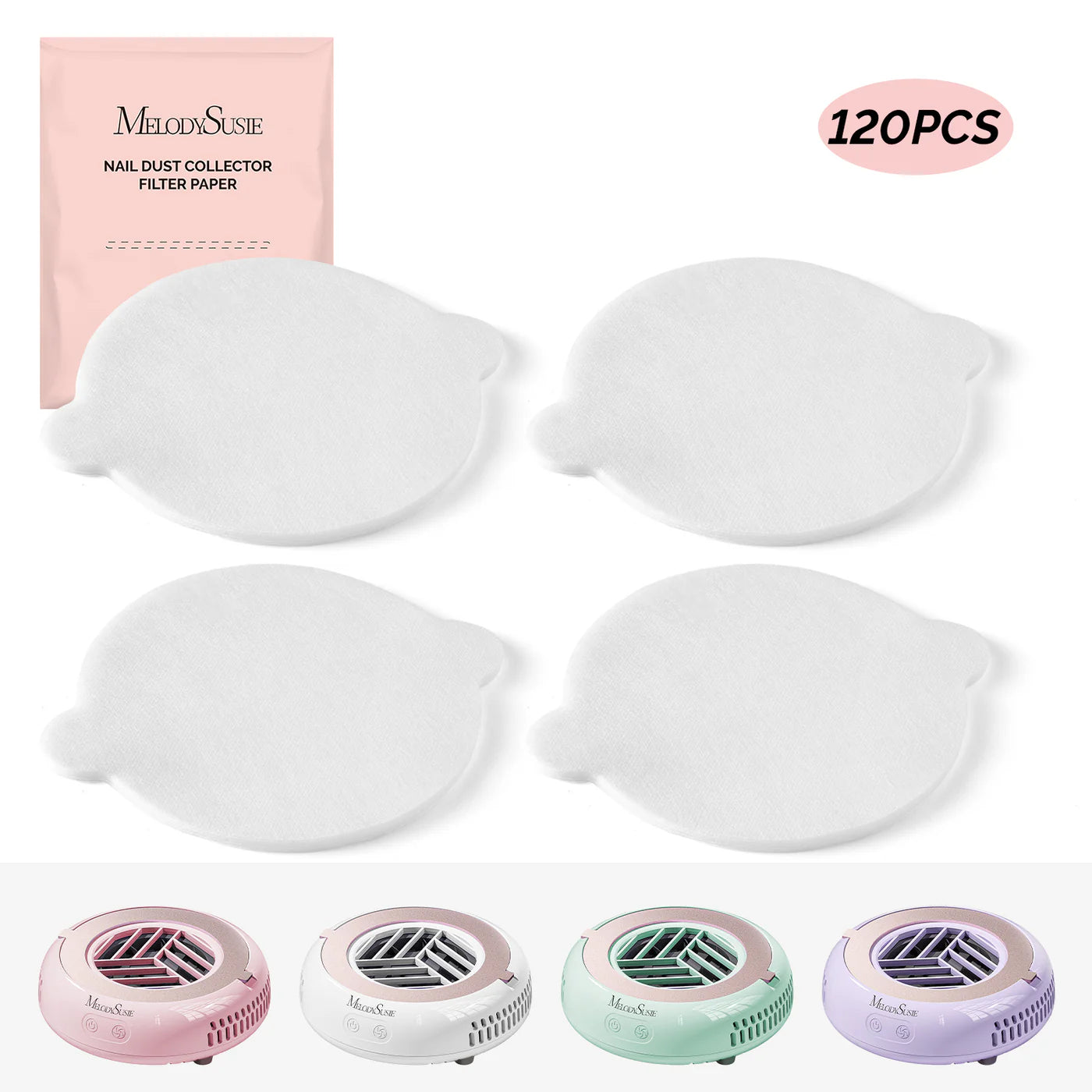 120Pcs Nail Dust Collector Filter Papers