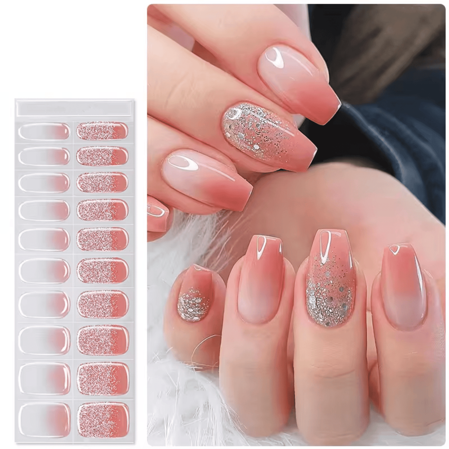 Semi Cured Gel Nail Stickers - 36 gerðir