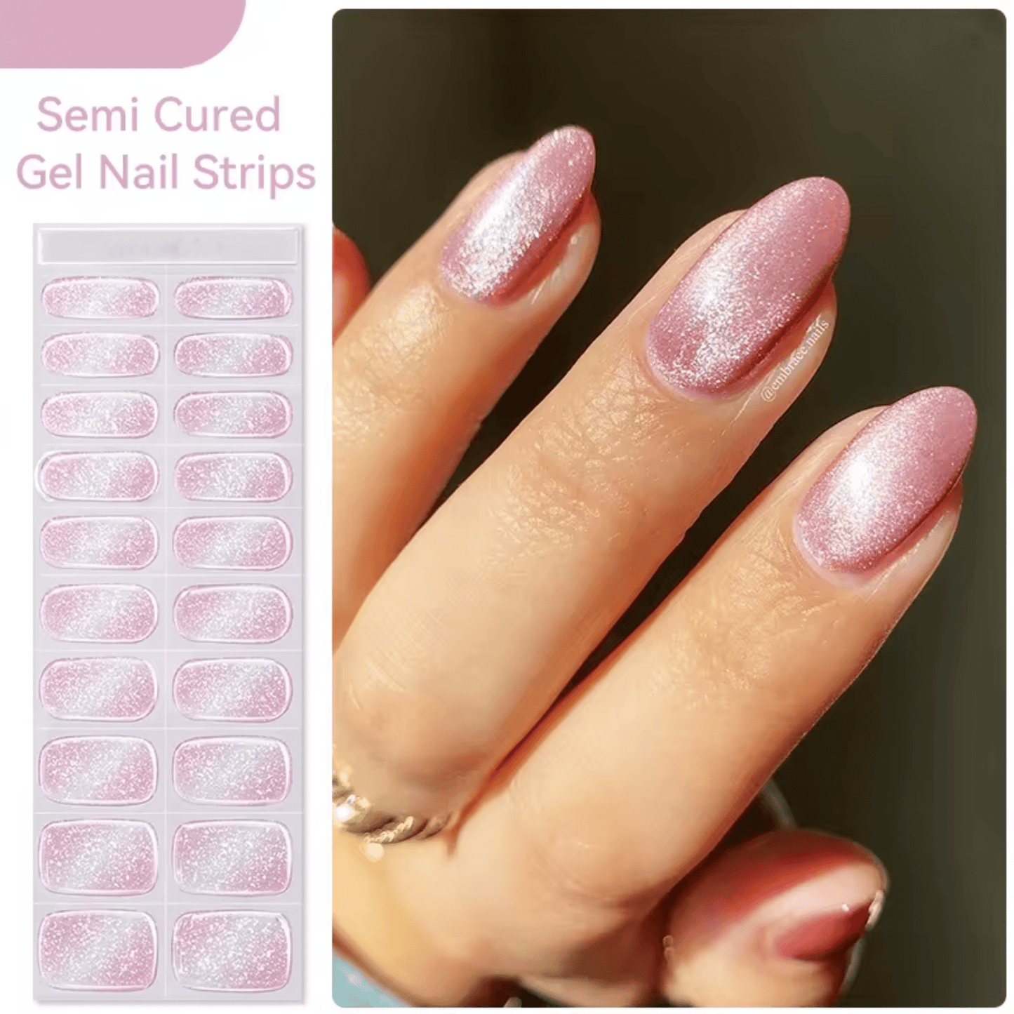 Semi Cured Gel Nail Stickers - 36 gerðir