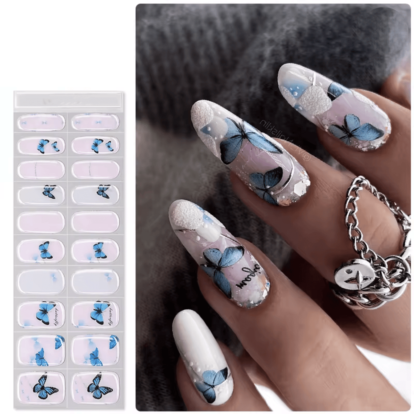 Semi Cured Gel Nail Stickers - 36 gerðir