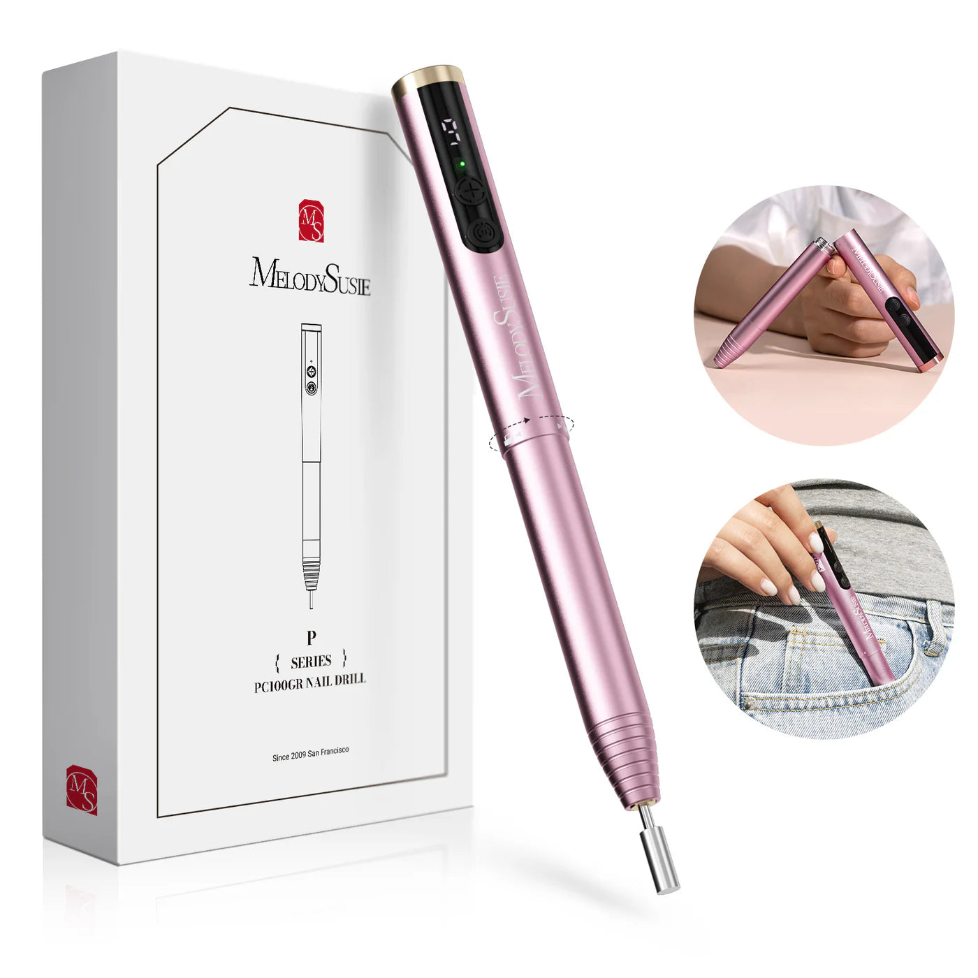 PocketNail PC100GR Innovative Pen-Shaped Portable Nail Drill 20,000RPM
