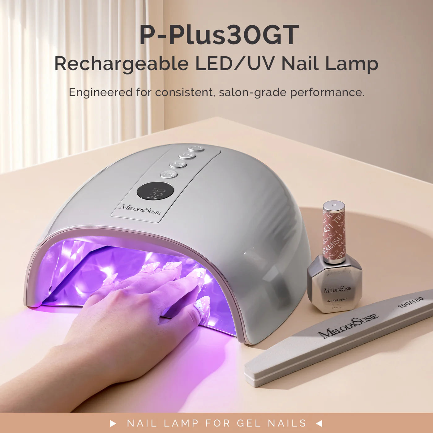 New Upgraded P-PLUS30GT Cordless UV LED Nail Lamp