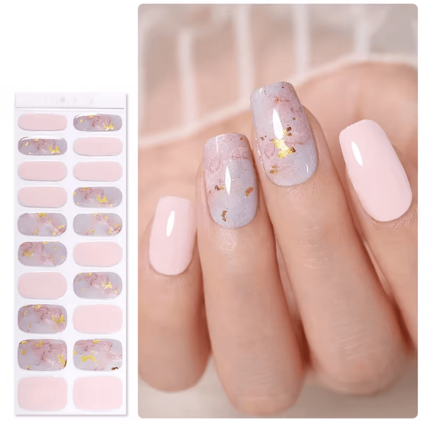 Semi Cured Gel Nail Stickers - 36 gerðir