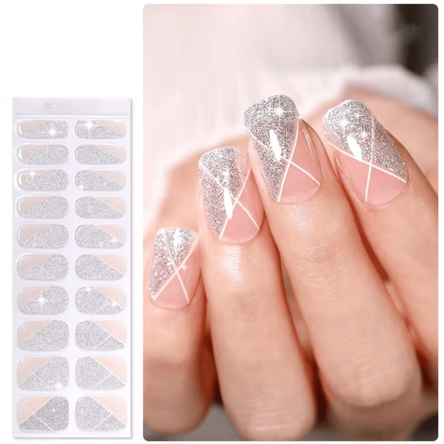 Semi Cured Gel Nail Stickers - 36 gerðir