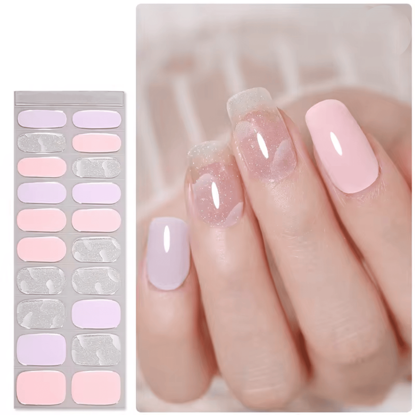 Semi Cured Gel Nail Stickers - 36 gerðir