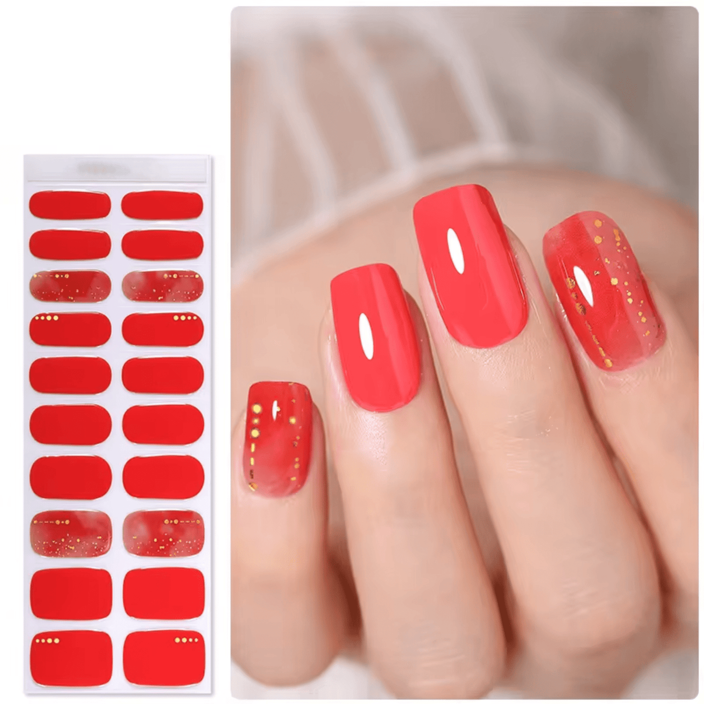 Semi Cured Gel Nail Stickers - 36 gerðir