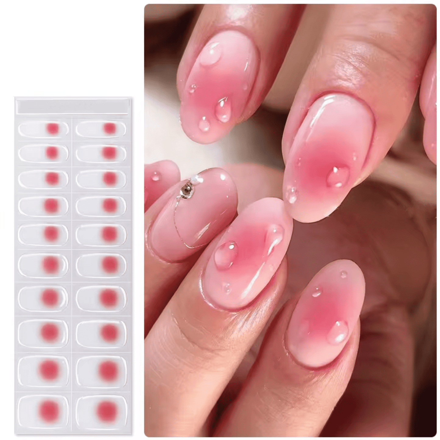 Semi Cured Gel Nail Stickers - 36 gerðir