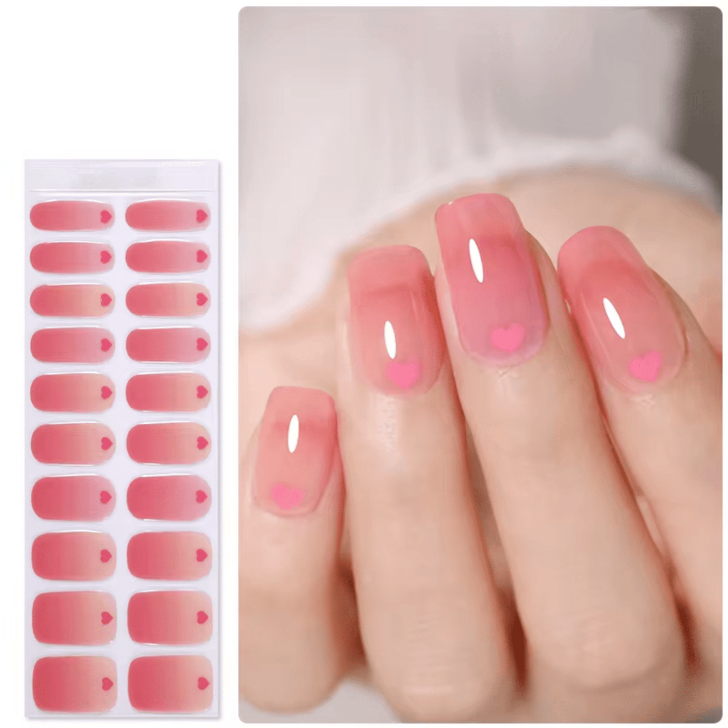 Semi Cured Gel Nail Stickers - 36 gerðir