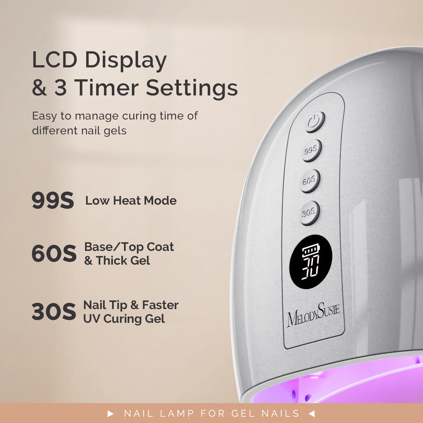 New Upgraded P-PLUS30GT Cordless UV LED Nail Lamp