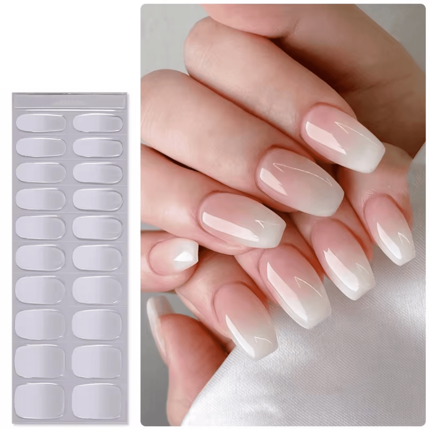 Semi Cured Gel Nail Stickers - 36 gerðir