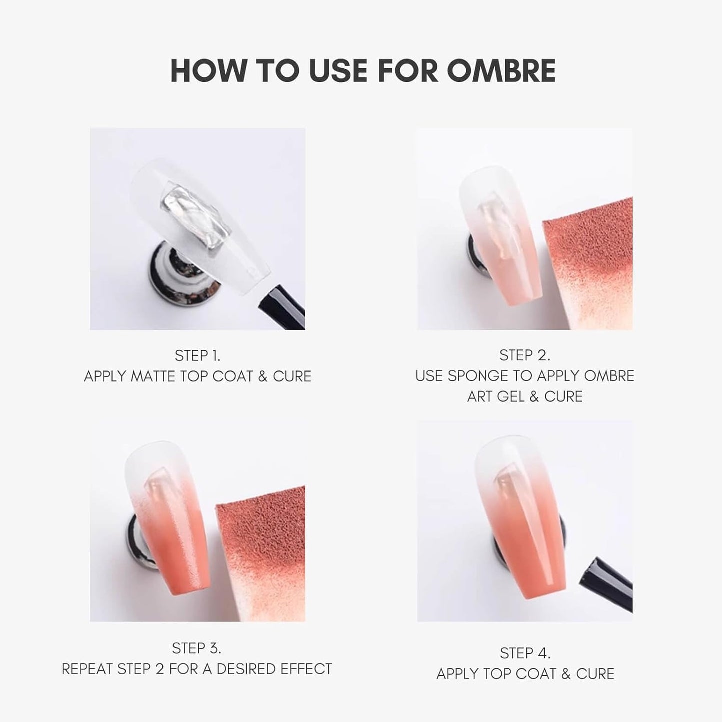 Nail Cushion Ombre Set No-Wipe - Hema free and TPO Free
