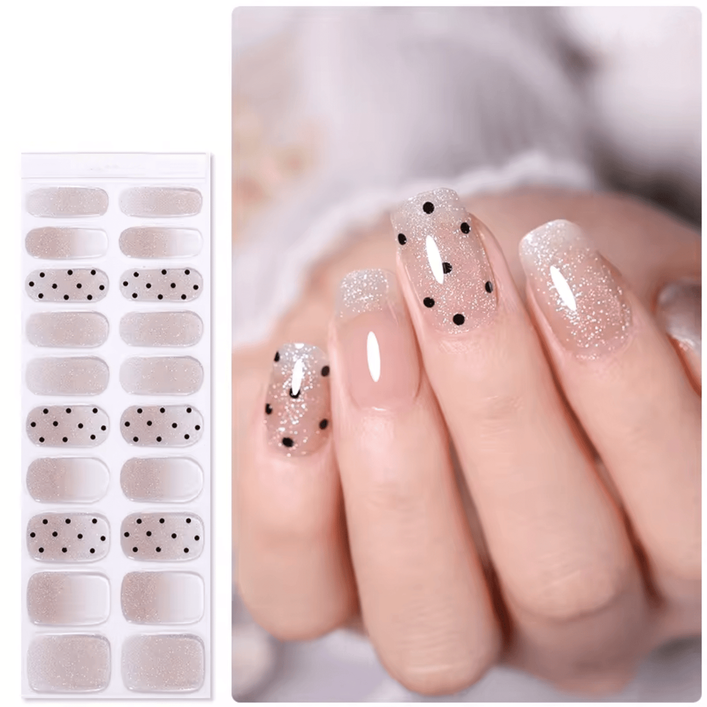 Semi Cured Gel Nail Stickers - 36 gerðir