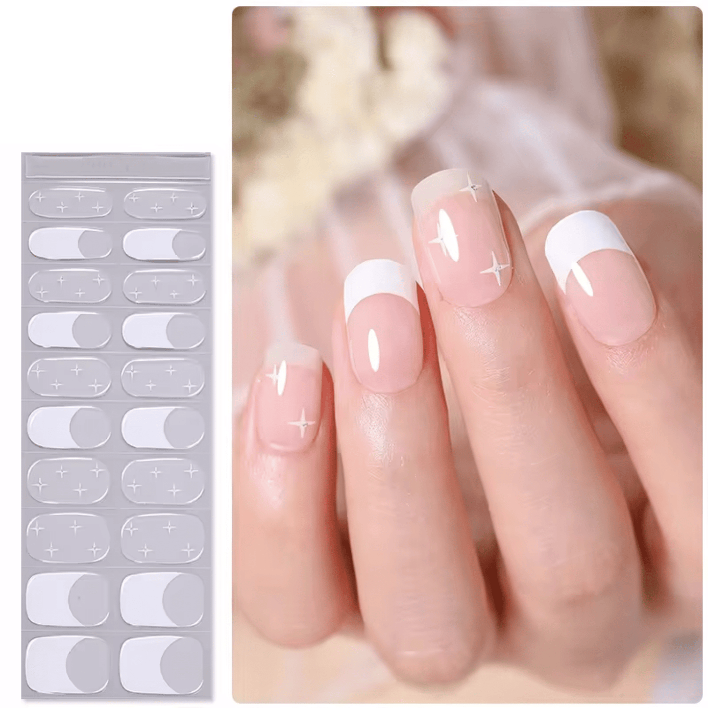 Semi Cured Gel Nail Stickers - 36 gerðir