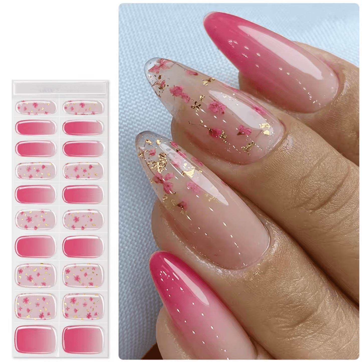 Semi Cured Gel Nail Stickers - 36 gerðir