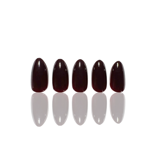 Press On neglur - Vínrauðar