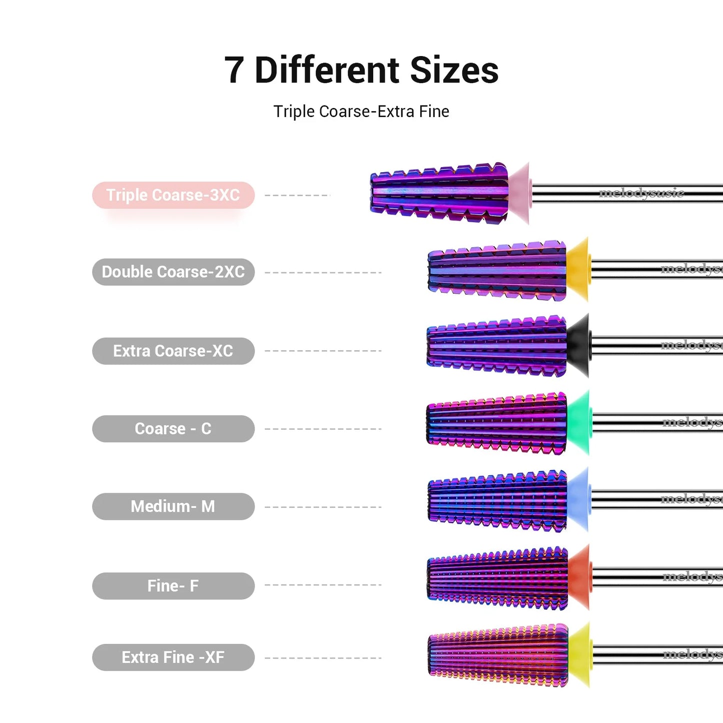 5 in 1 Cross Cut Tungsten Carbide Nail Drill Bits - 7 gerðir