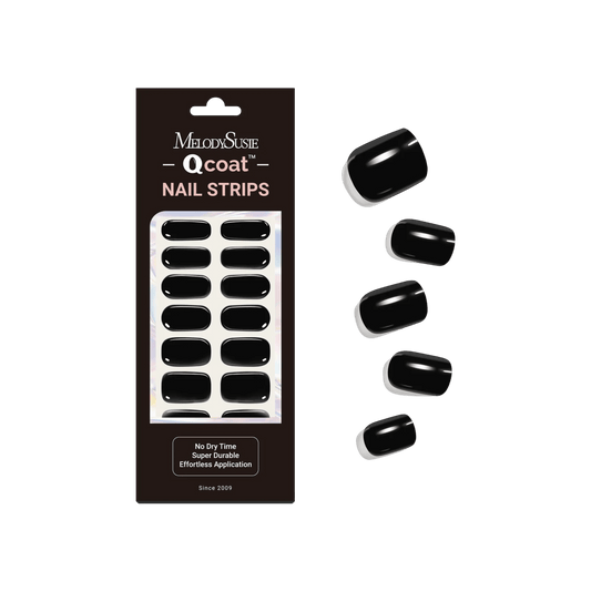 Qcoat Fully Cured Gel Nail Strips - Black