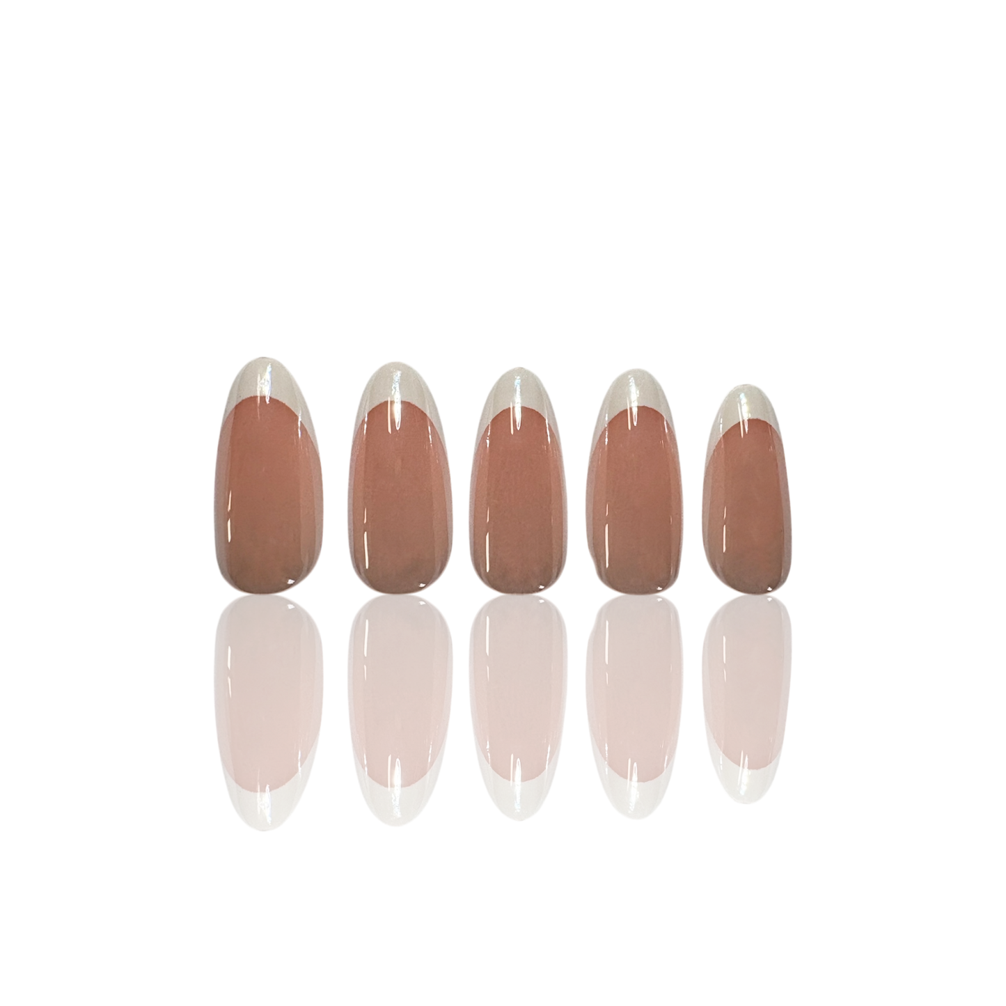 Press On neglur - Dark Brown French Chrome