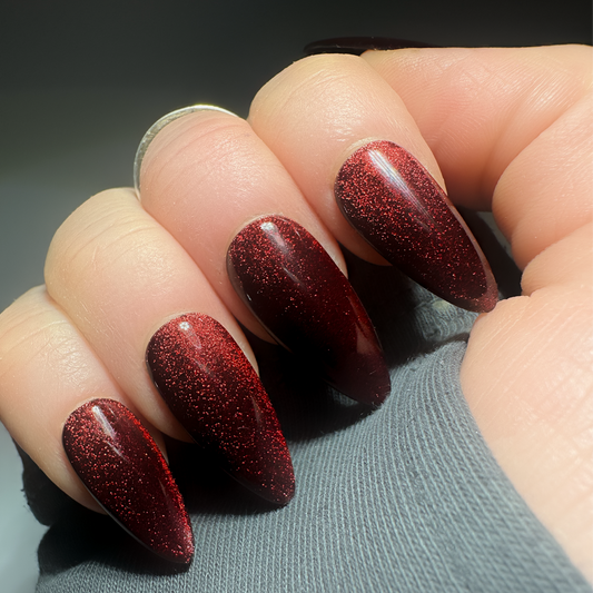 Handgerðar Pressons - Glass Nails Red