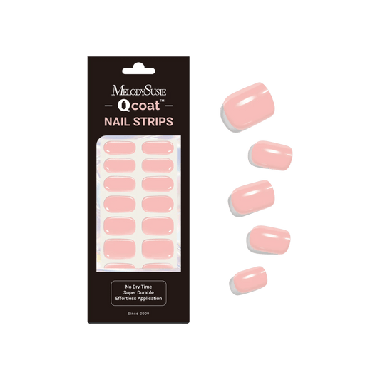 Qcoat Fully Cured Gel Nail Strips - Pastel Pink