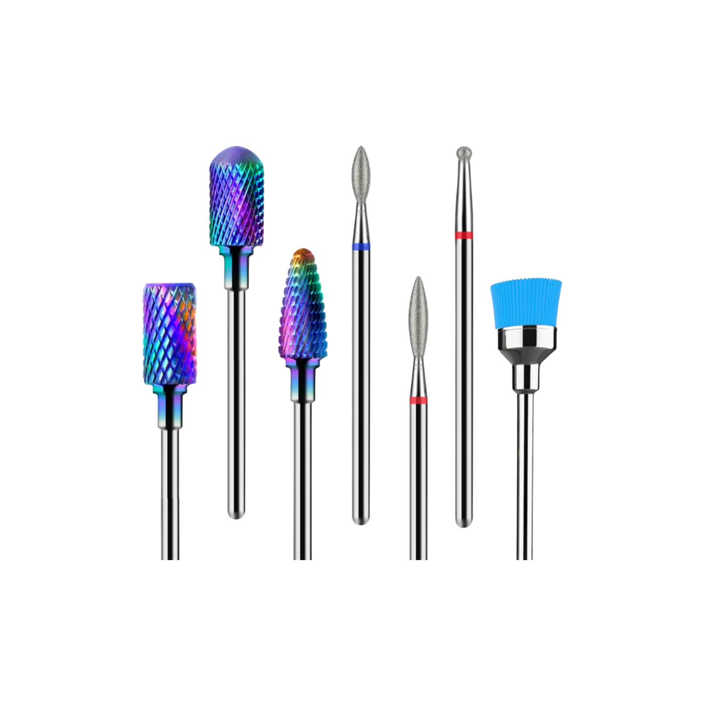 Tungsten Carbide Diamond Nail Drill Bits Set 7Pcs